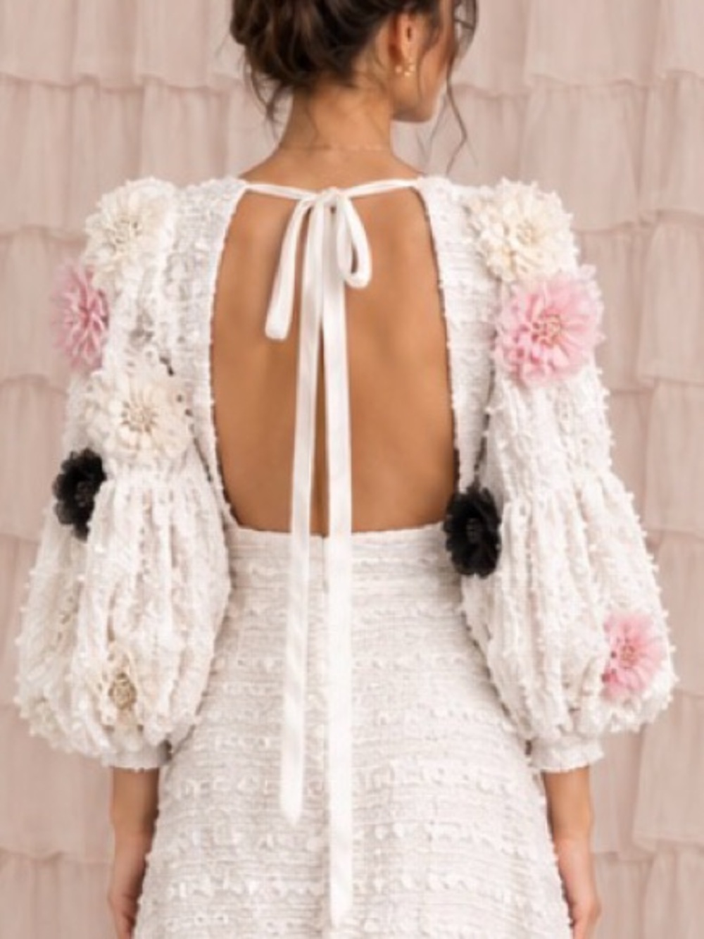 NWT Dream By Sister Jane Elegant Floral Embellished White Dress - Picture 3 of 16